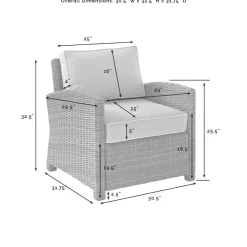 Bradenton 5Pc Outdoor Wicker Conversation Set