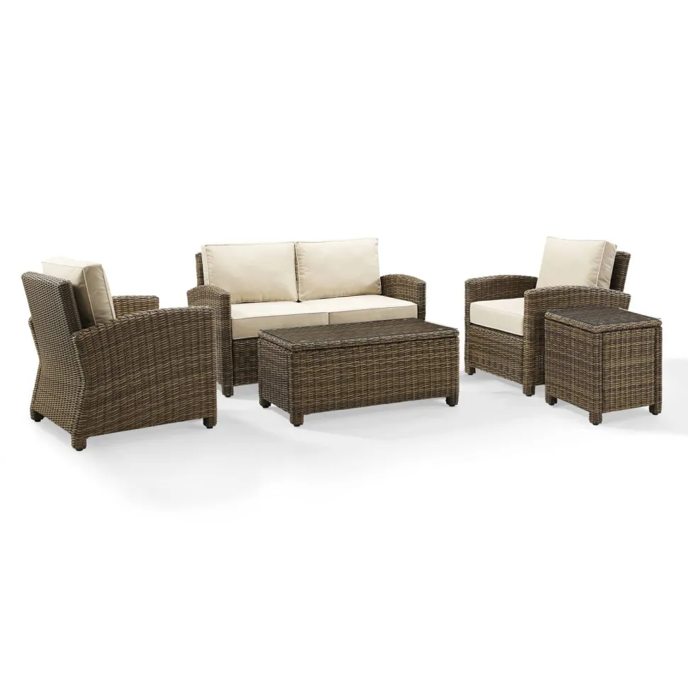 Bradenton 5Pc Outdoor Wicker Conversation Set