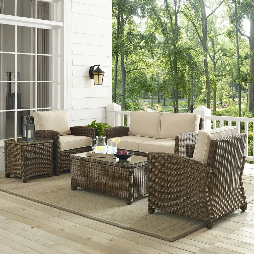 Bradenton 5Pc Outdoor Wicker Conversation Set