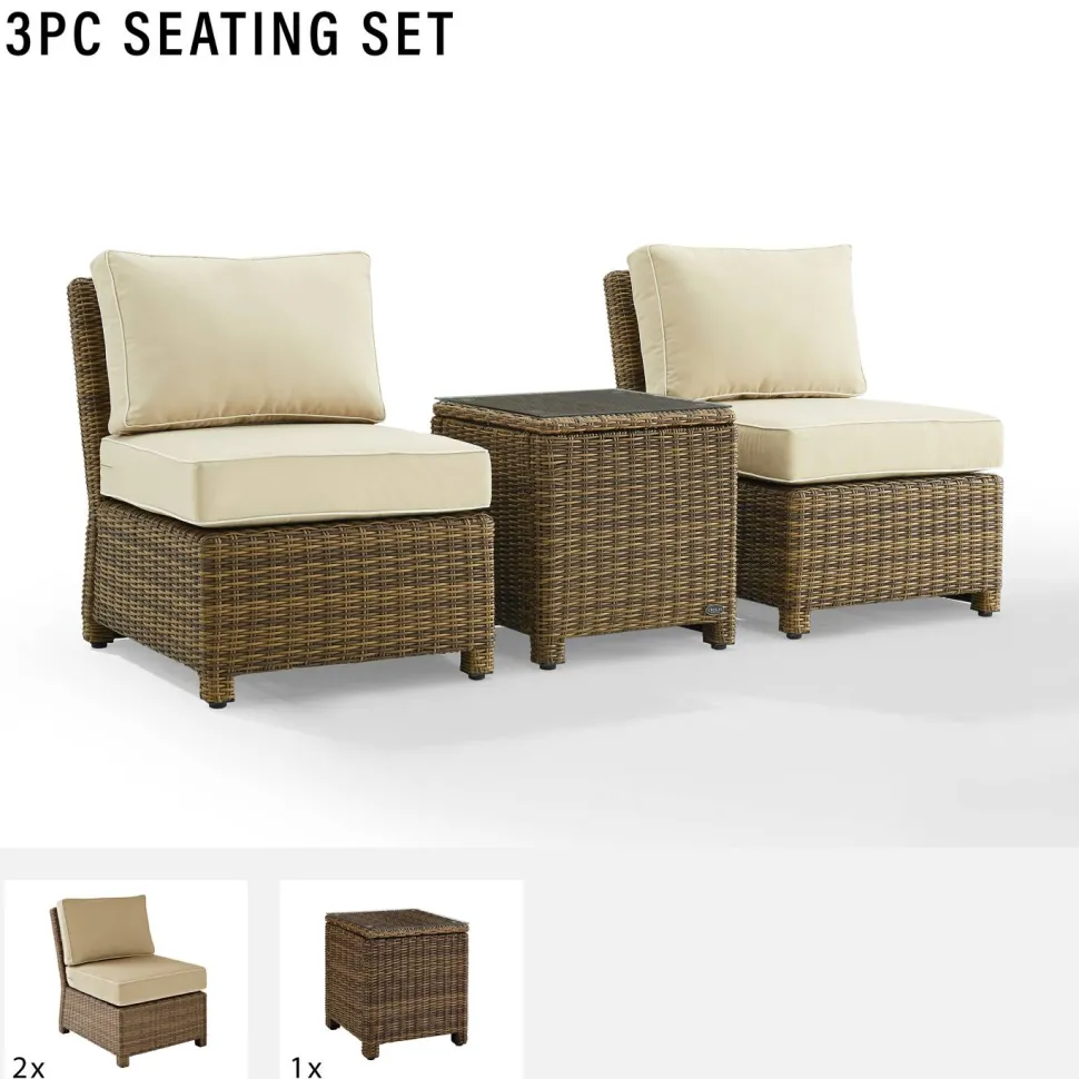 Bradenton 3Pc Outdoor Wicker Chair Set