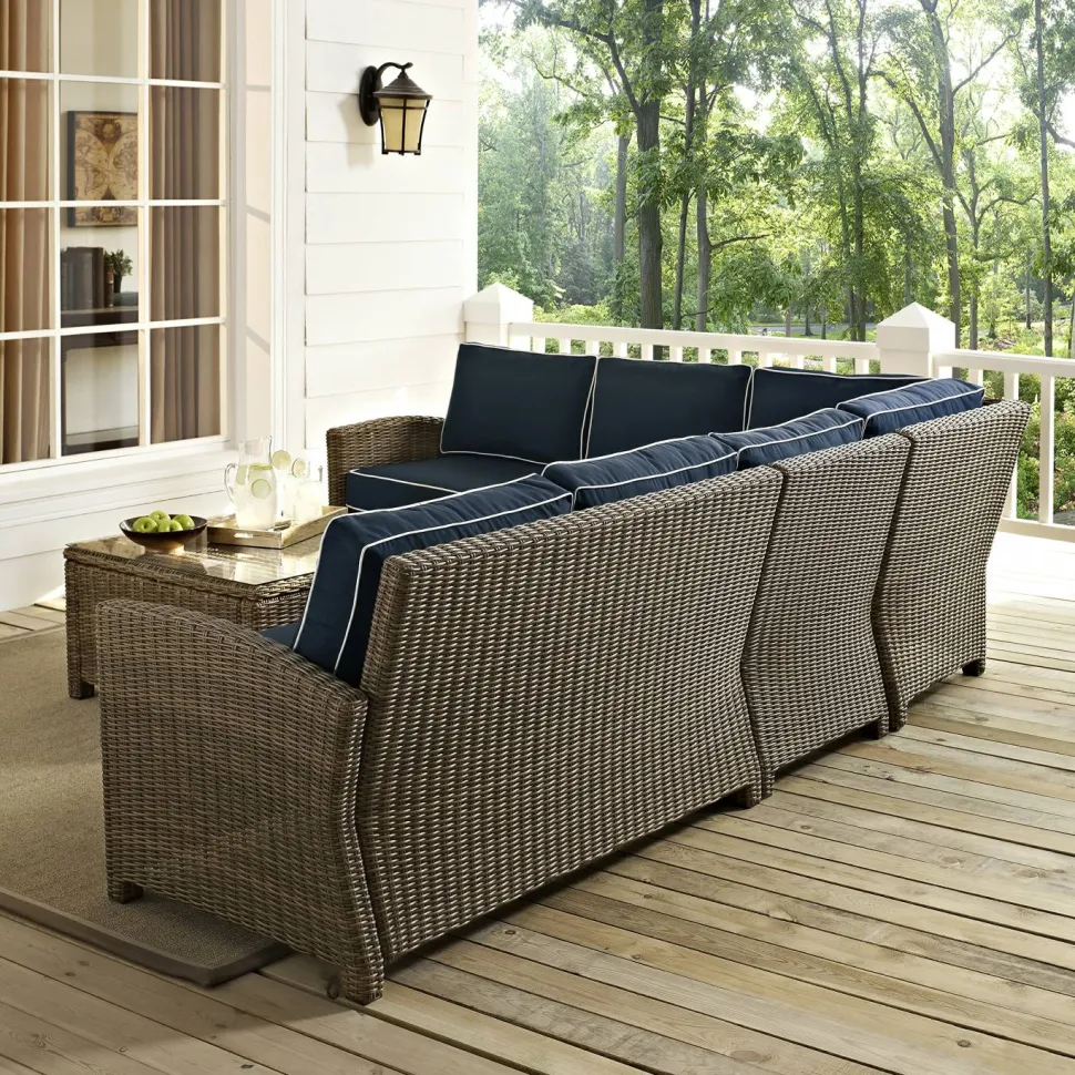 Bradenton 5Pc Outdoor Wicker Sectional Set