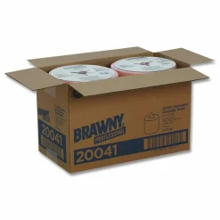 Brawny Professional Medium-Duty Wiper Refill, 1-Ply, 10 x 13, Unscented, Orange, 200/Roll, 2 Rolls/Carton
