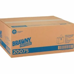 Brawny Professional Tall Dispenser Premium All-Purpose DRC Wipers, 1-Ply, 9.25 x 16, Unscented, White, 110/Box 10 Boxes/Carton