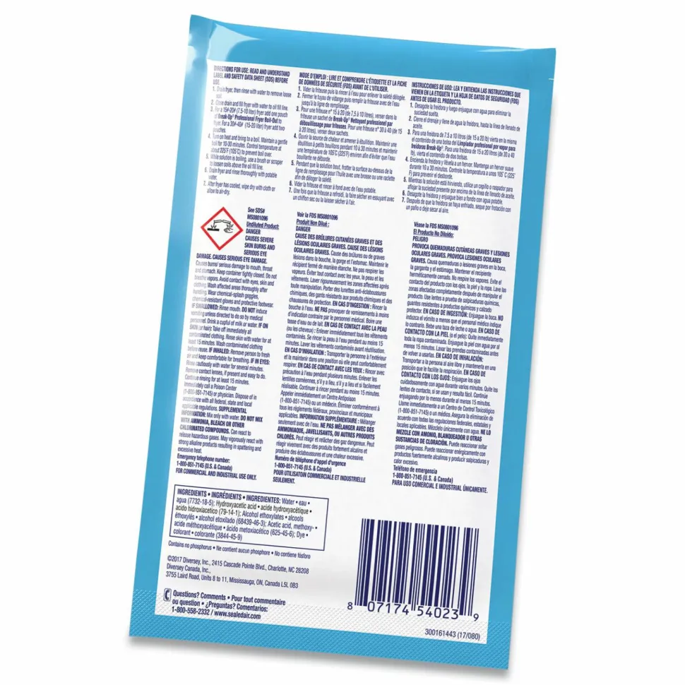 BREAK-UP Fryer Boil-Out Cleaner Packets, 2 Oz, Case Of 36