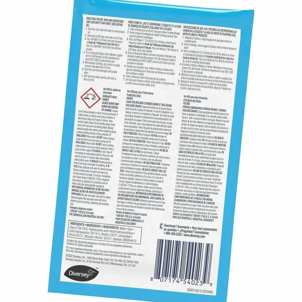 BREAK-UP Fryer Boil-Out Cleaner Packets, 2 Oz, Case Of 36