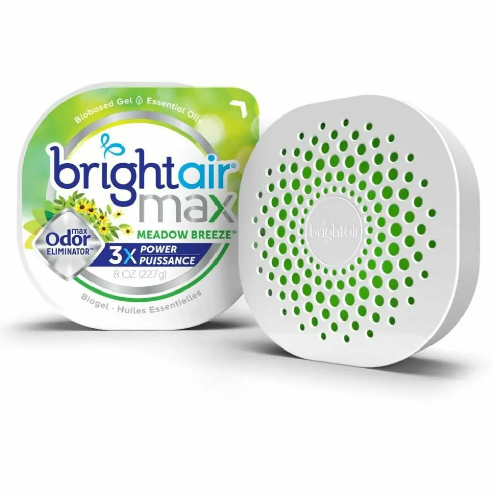 Bright Air Max Scented Gel Odor Eliminator - Gel - 8 oz - Meadow Breeze