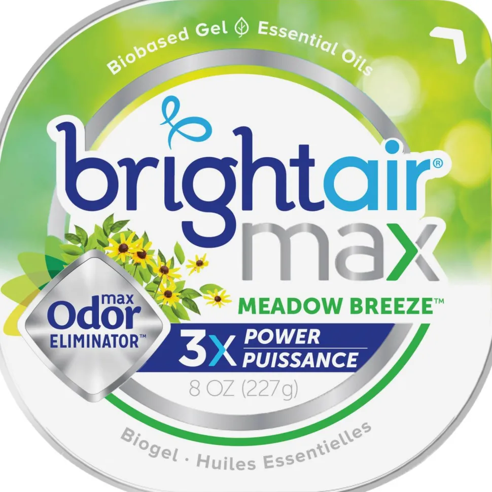 Bright Air Max Scented Gel Odor Eliminator - Gel - 8 oz - Meadow Breeze