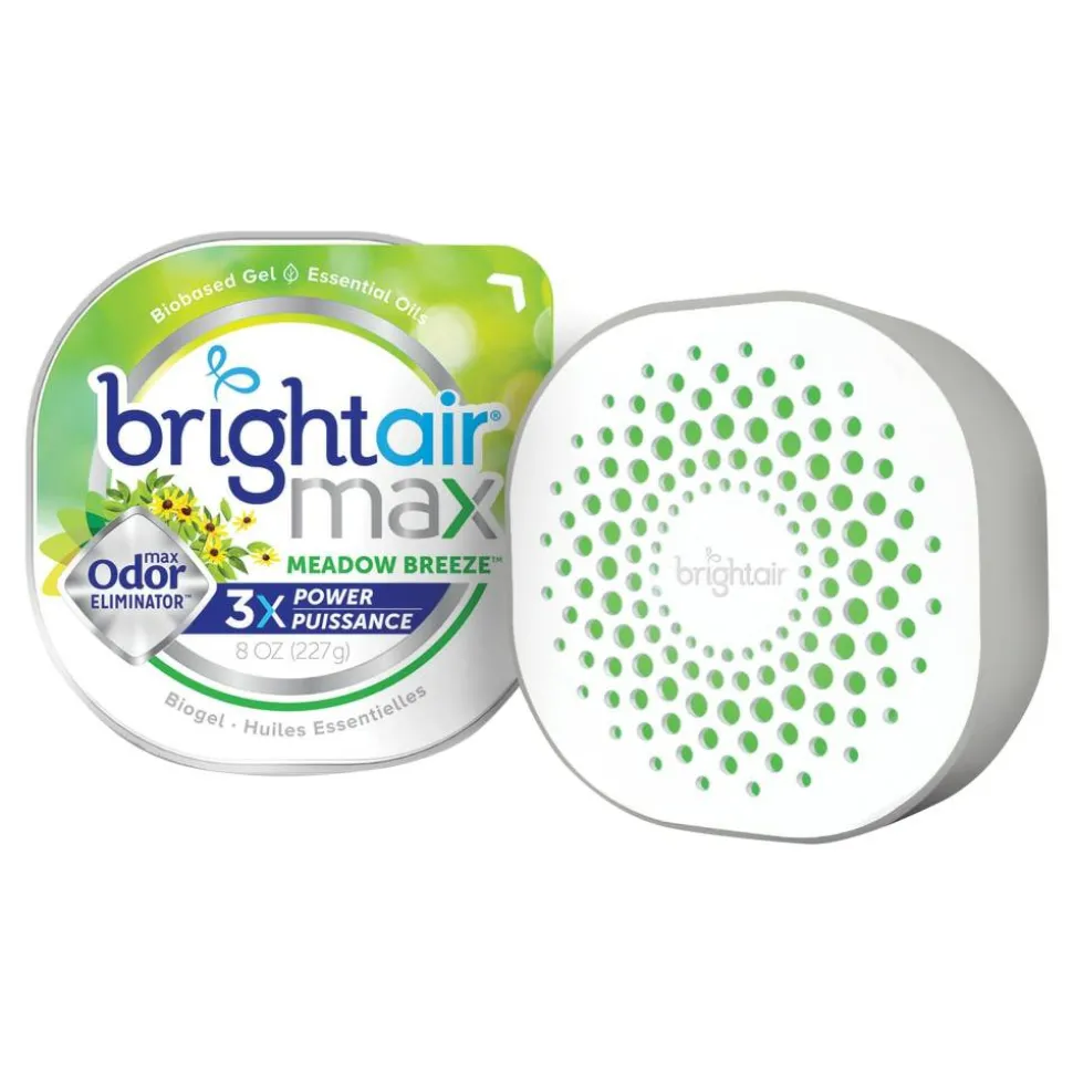 Bright Air Max Scented Gel Odor Eliminator - Gel - 8 oz - Meadow Breeze
