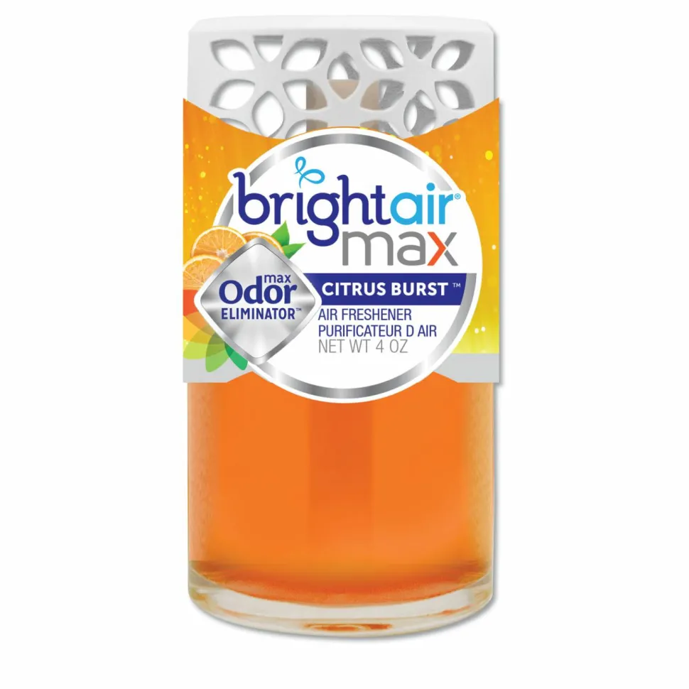 BRIGHT Air Max Scented Oil Air Freshener, Citrus Burst, 4 oz, 6/Carton