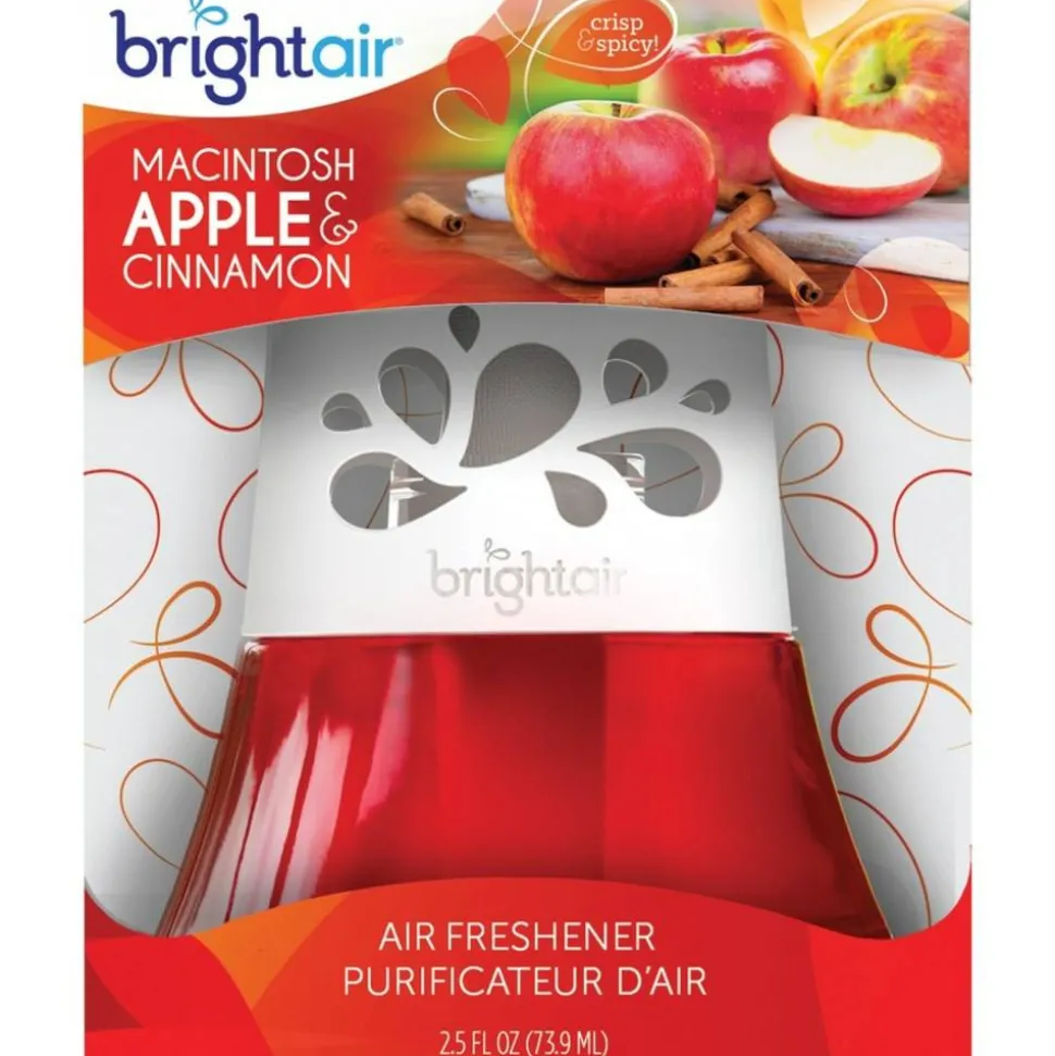 Bright Air Scented Oil Air Freshener, Macintosh Apple & Cinnamon Scent, 2.5 Oz, Pack of 6