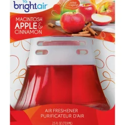 Bright Air Scented Oil Air Freshener, Macintosh Apple & Cinnamon Scent, 2.5 Oz, Pack of 6