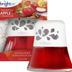 Bright Air Scented Oil Air Freshener, Macintosh Apple & Cinnamon Scent, 2.5 Oz, Pack of 6