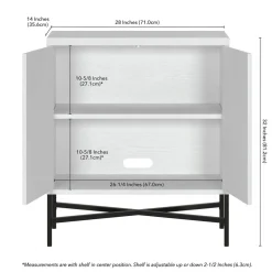 Brighton 28" Wide Rectangular Accent Cabinet in White
