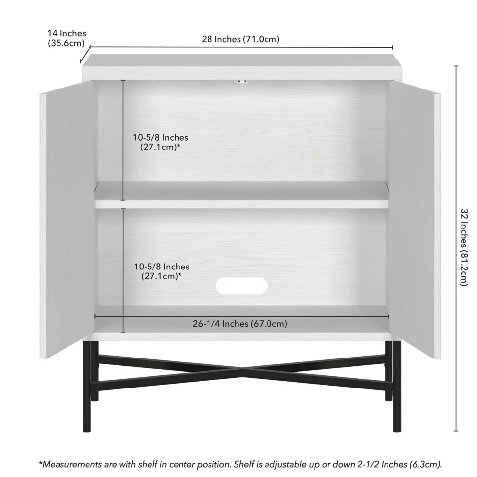 Brighton 28" Wide Rectangular Accent Cabinet in White
