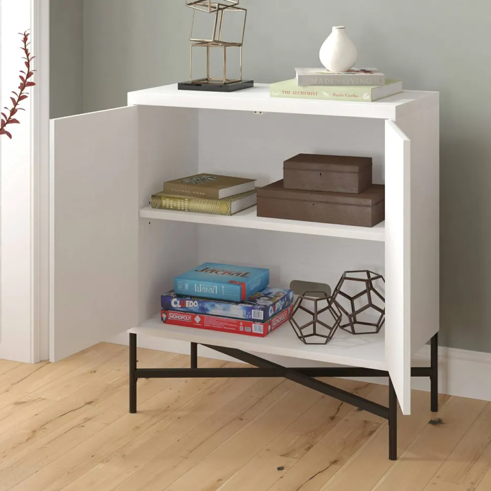 Brighton 28" Wide Rectangular Accent Cabinet in White