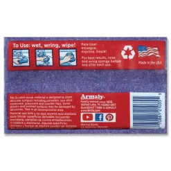 Brillo Estracell Scrub Sponge Variety Pack, 1 Bath, 2 Kitchen, 4.5 x 2.75, 1.12" Thick, Blue/Purple/White, 3/Pack, 8 Packs/Carton