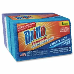 Brillo Estracell Scrub Sponge Variety Pack, 1 Bath, 2 Kitchen, 4.5 x 2.75, 1.12