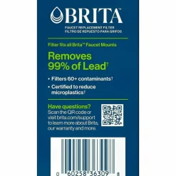 Brita On Tap Water Filtration System Replacement Filters For Faucets - 100 gal Filter Life - Blue, White - 1 Each