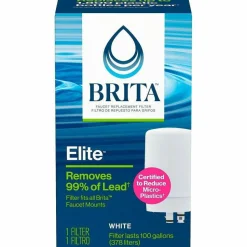 Brita On Tap Water Filtration System Replacement Filters For Faucets - 100 gal Filter Life - Blue, White - 1 Each