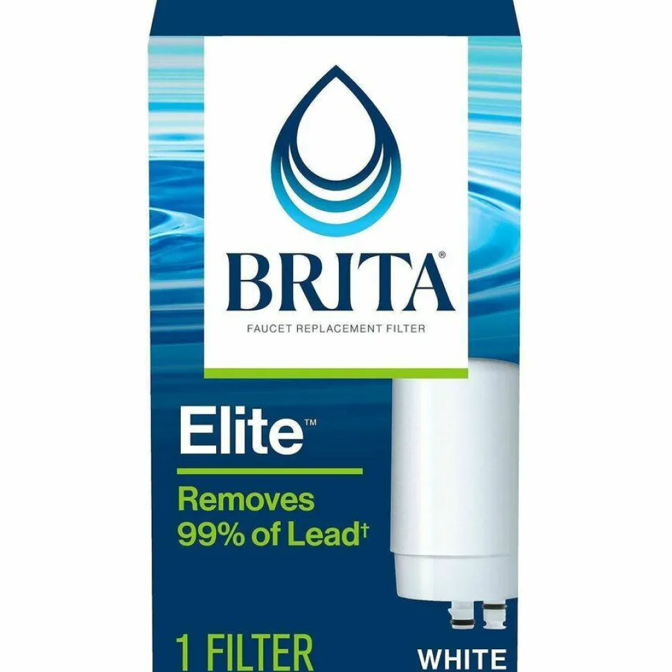 Brita On Tap Water Filtration System Replacement Filters For Faucets - 100 gal Filter Life - Blue, White - 1 Each