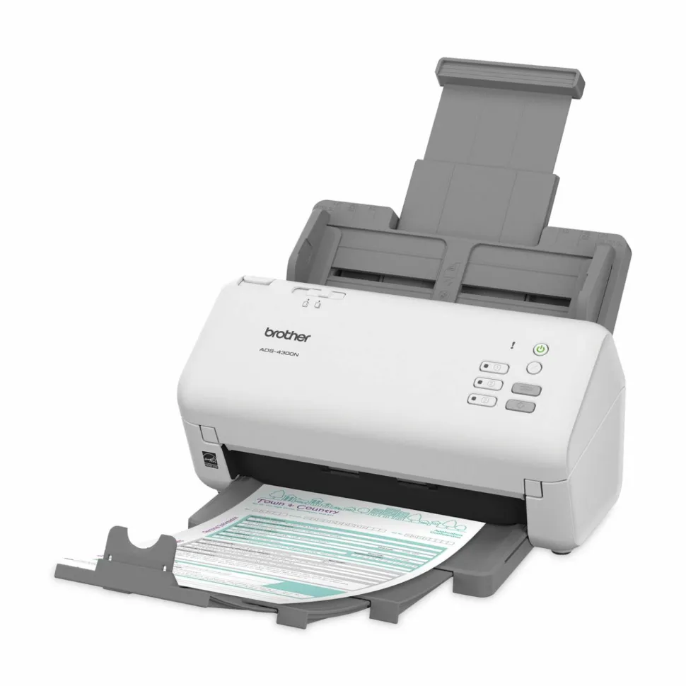 Brother ADS-4300N Professional Desktop Scanner, 600 dpi Optical Resolution, 80-Sheet Auto Document Feeder