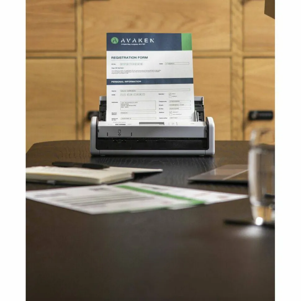 Brother ADS-1800W Compact Desktop Scanner, 600 dpi Optical Resolution, 20-Sheet Duplex Auto Document Feeder