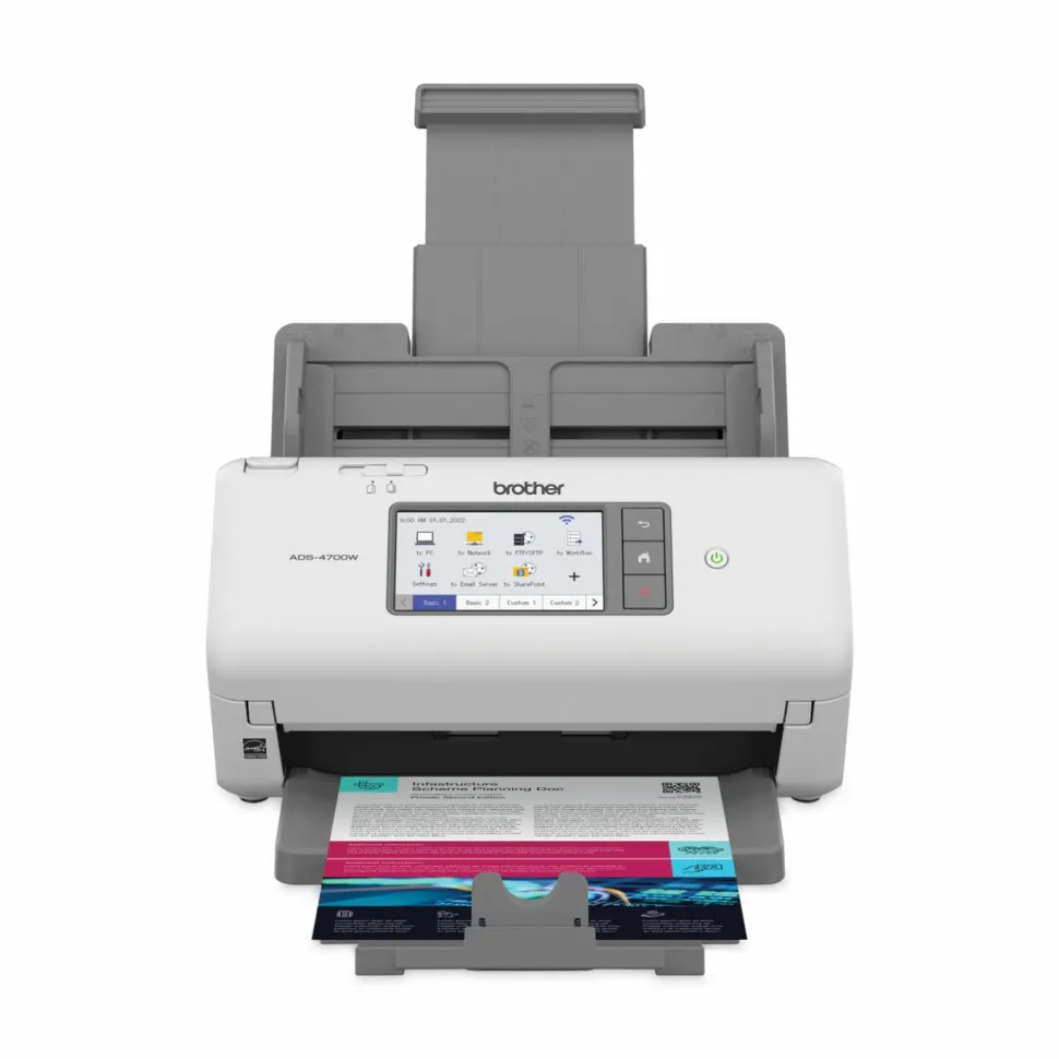 Brother ADS-4700W Professional Desktop Scanner, 600 dpi Optical Resolution, 80-Sheet Auto Document Feeder