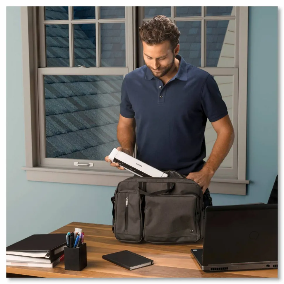 Brother DS-740D Duplex Compact Mobile Document Scanner, 600 dpi Optical Resolution, 1-Sheet Duplex Auto Document Feeder