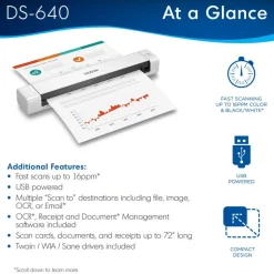 Brother DSmobile DS-640 Portable Color Document Scanner