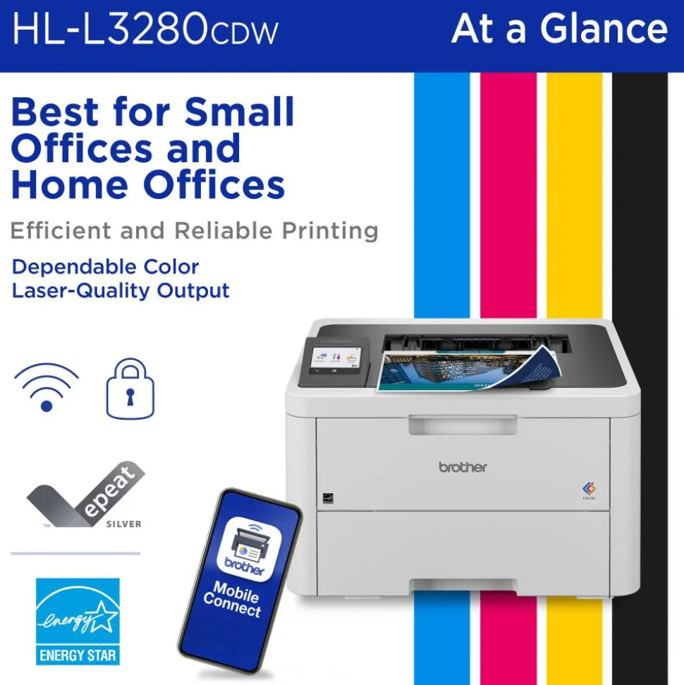 Brother HL-L3280CDW Wireless Compact Digital Laser Color Printer With Refresh EZ Print Eligibility