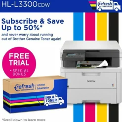 Brother HL-L3300CDW Wireless Digital Multi-Function Laser Color Printer With Refresh EZ Print Eligibility