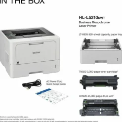 Brother HL-L5210DW Desktop Wireless Laser Printer - Monochrome