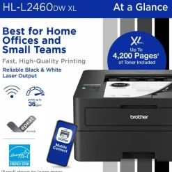 Brother HL-L2460DWXL Desktop Wired Laser Printer - Monochrome