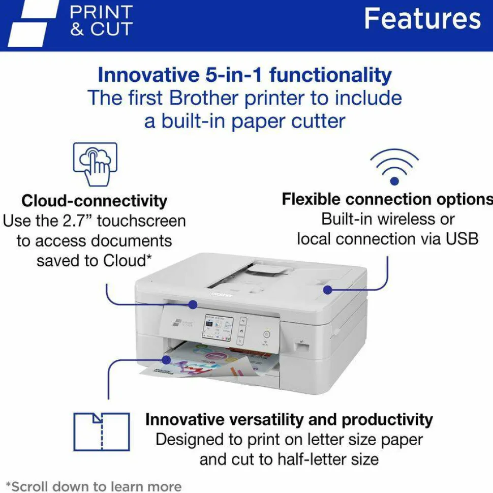 Brother MFC-J1800DW Wireless Inkjet Multifunction Printer - Color