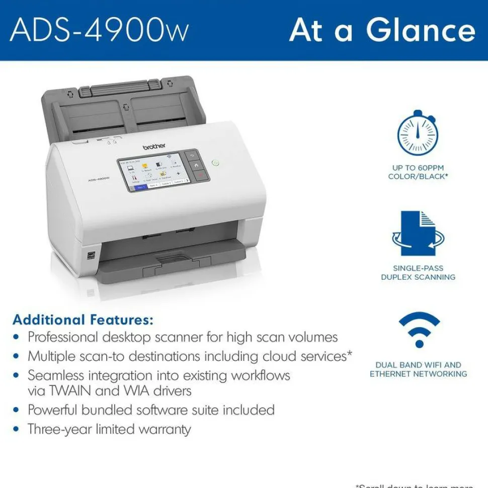 Brother Professional Desktop Scanner ADS-4900W