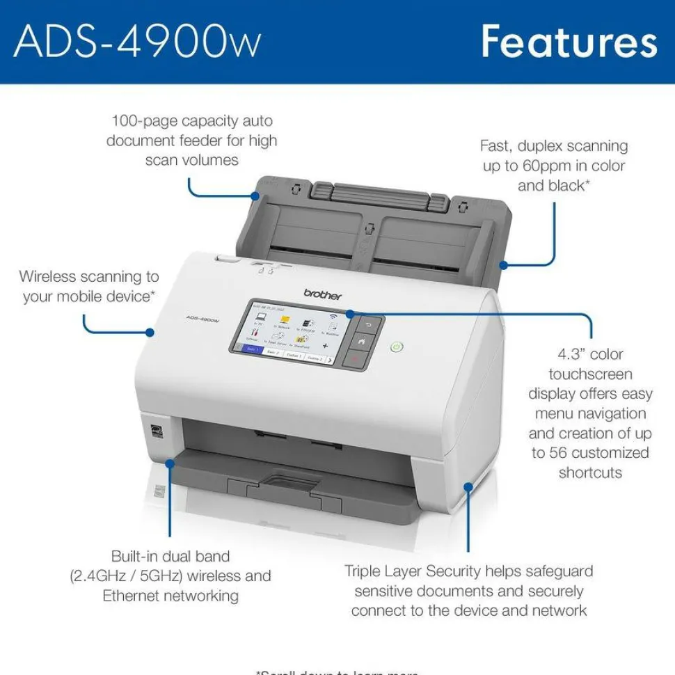 Brother Professional Desktop Scanner ADS-4900W