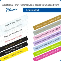 Brother P-Touch Label Maker Tape, Black/White, Pack Of 10 Rolls