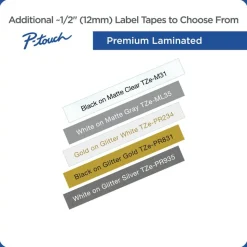 Brother P-Touch Label Maker Tape, Black/White, Pack Of 10 Rolls