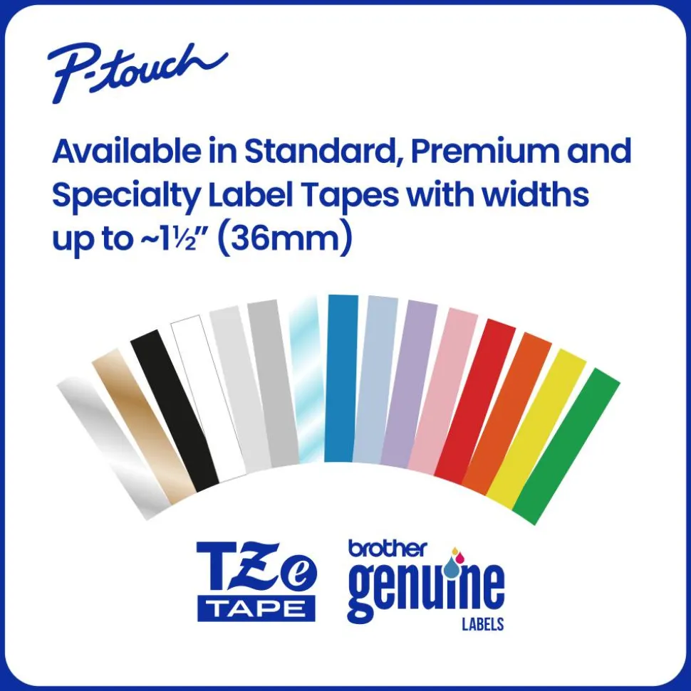 Brother P-touch TZe2412PK, Laminated, ~0.7 in x 26.2 ft (18mm x 8m), Black on White Label Tape, 2 pack