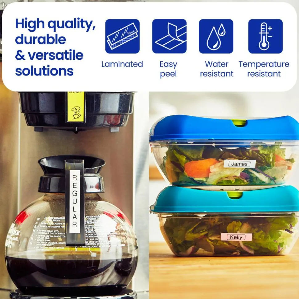 Brother P-touch TZe2412PK, Laminated, ~0.7 in x 26.2 ft (18mm x 8m), Black on White Label Tape, 2 pack