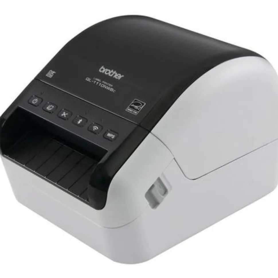 Brother QL-1110NWBC Wide Format Professional Label Printer, 69 Labels/min Print Speed, 5.9 x 6.7 x 8.7