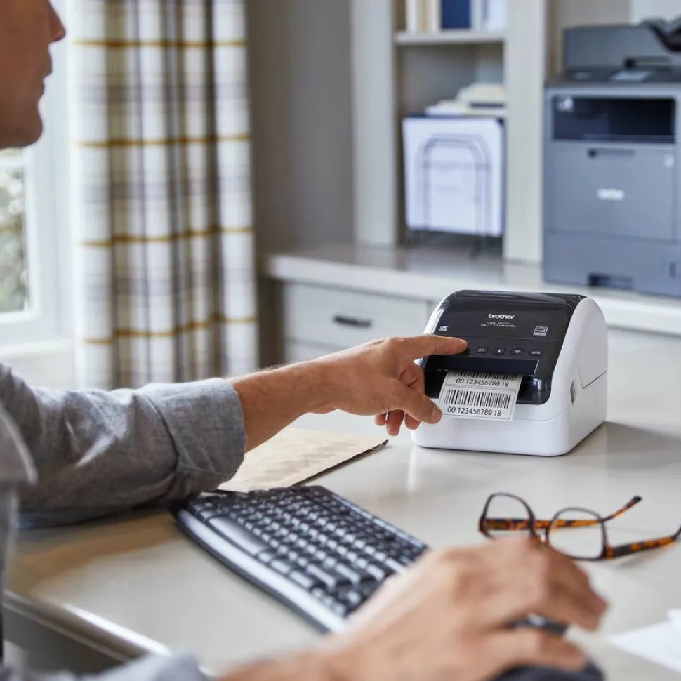 Brother QL-1110NWBC Wide Format Professional Label Printer, 69 Labels/min Print Speed, 5.9 x 6.7 x 8.7