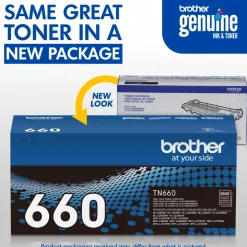 Brother TN-660 Black High Yield Toner Cartridge, TN-660BK