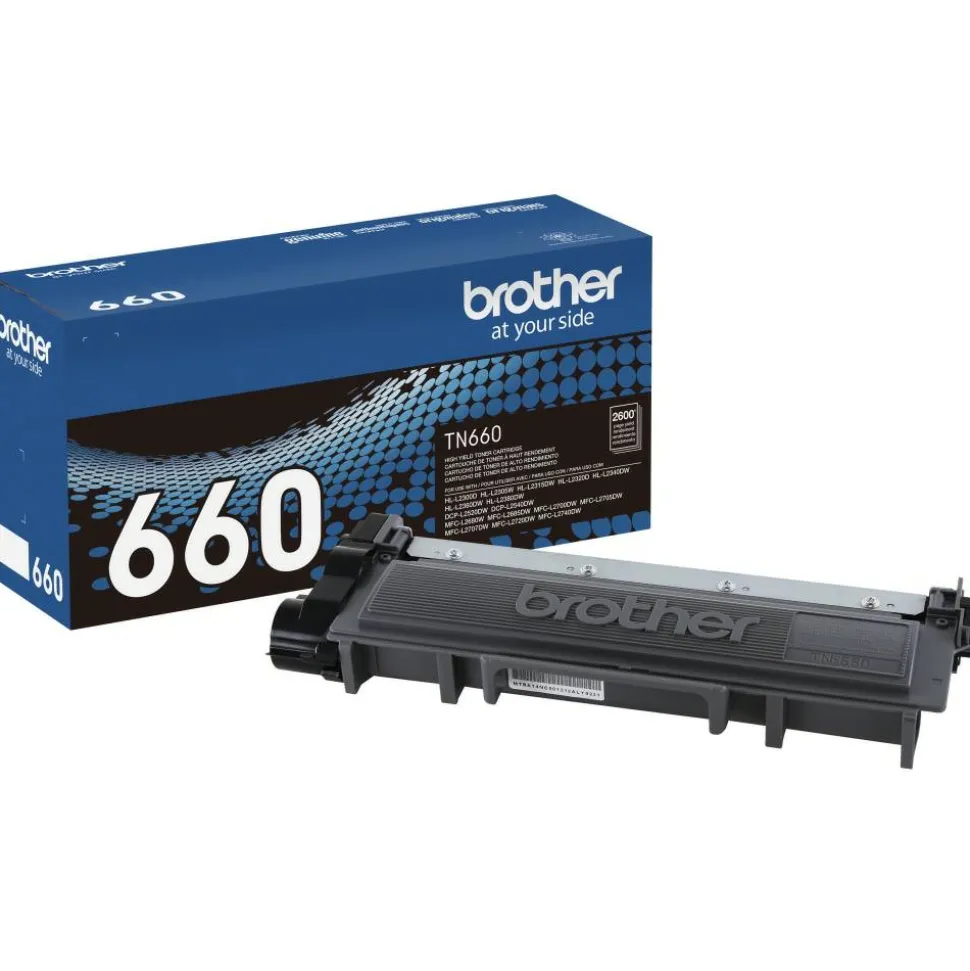 Brother TN-660 Black High Yield Toner Cartridge, TN-660BK