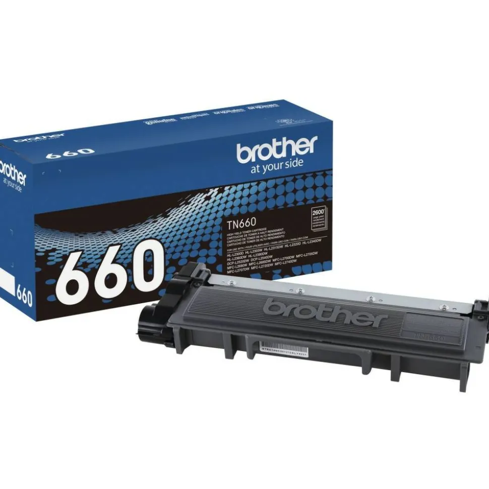 Brother TN-660 Black High Yield Toner Cartridge, TN-660BK