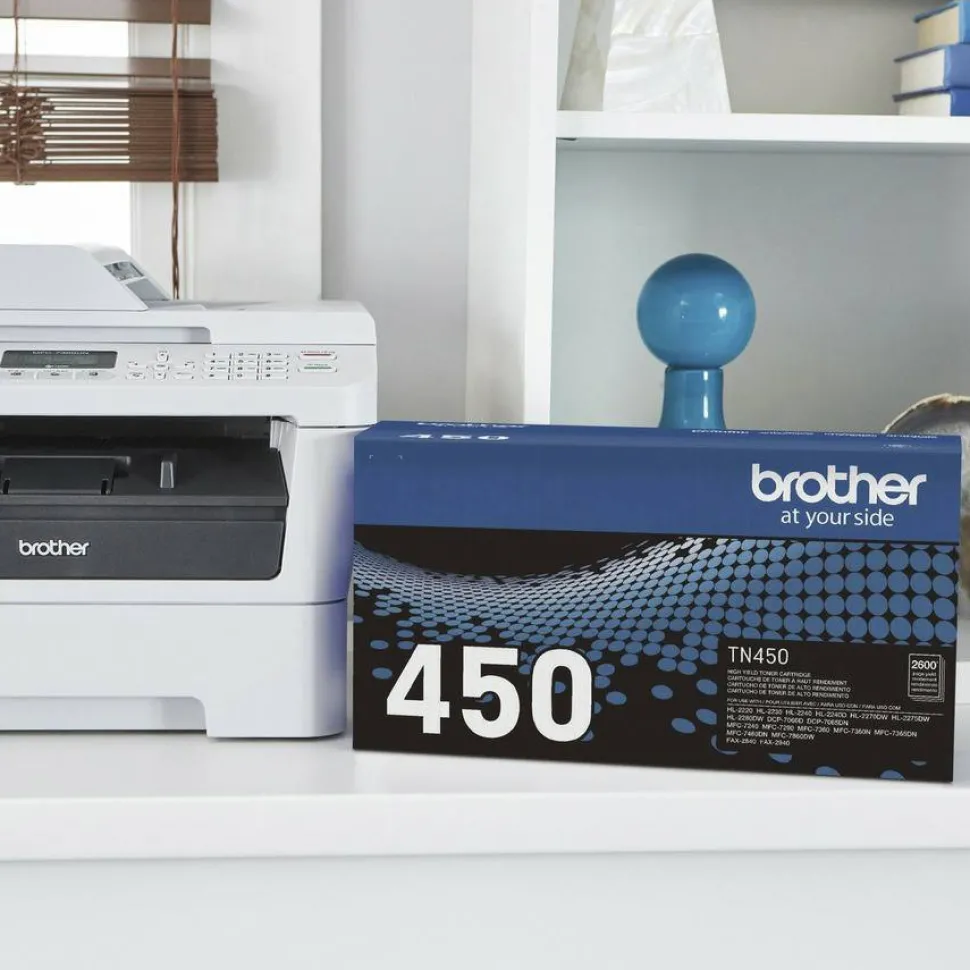 Brother TN-450 Black High Yield Toner Cartridge, TN-450BK
