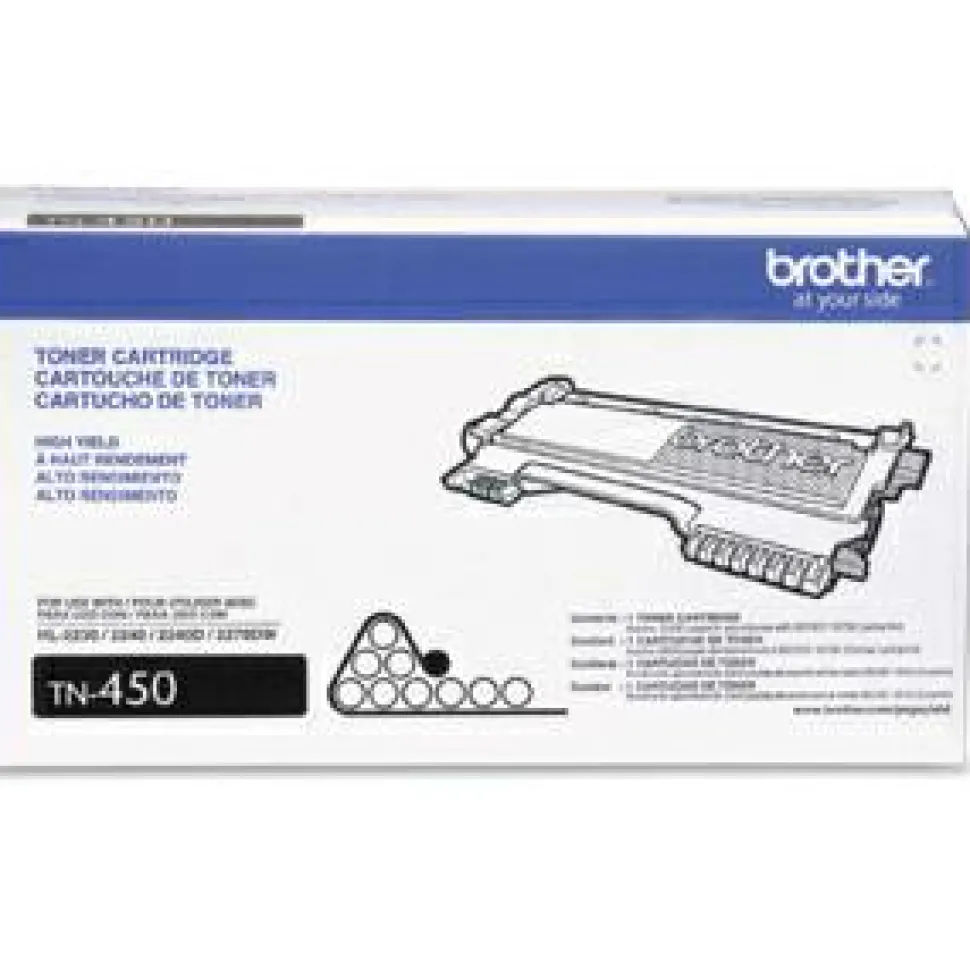 Brother TN-450 Black High Yield Toner Cartridge, TN-450BK