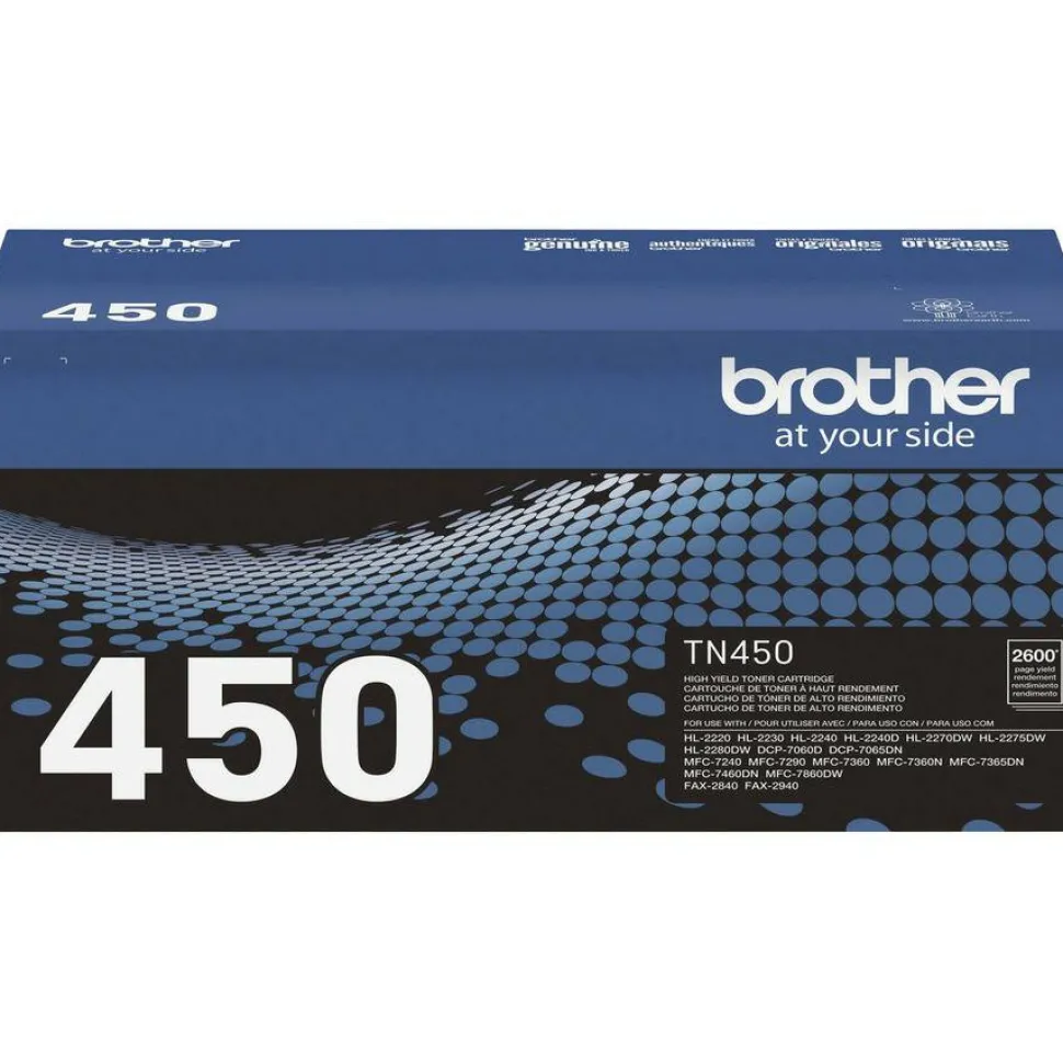 Brother TN-450 Black High Yield Toner Cartridge, TN-450BK
