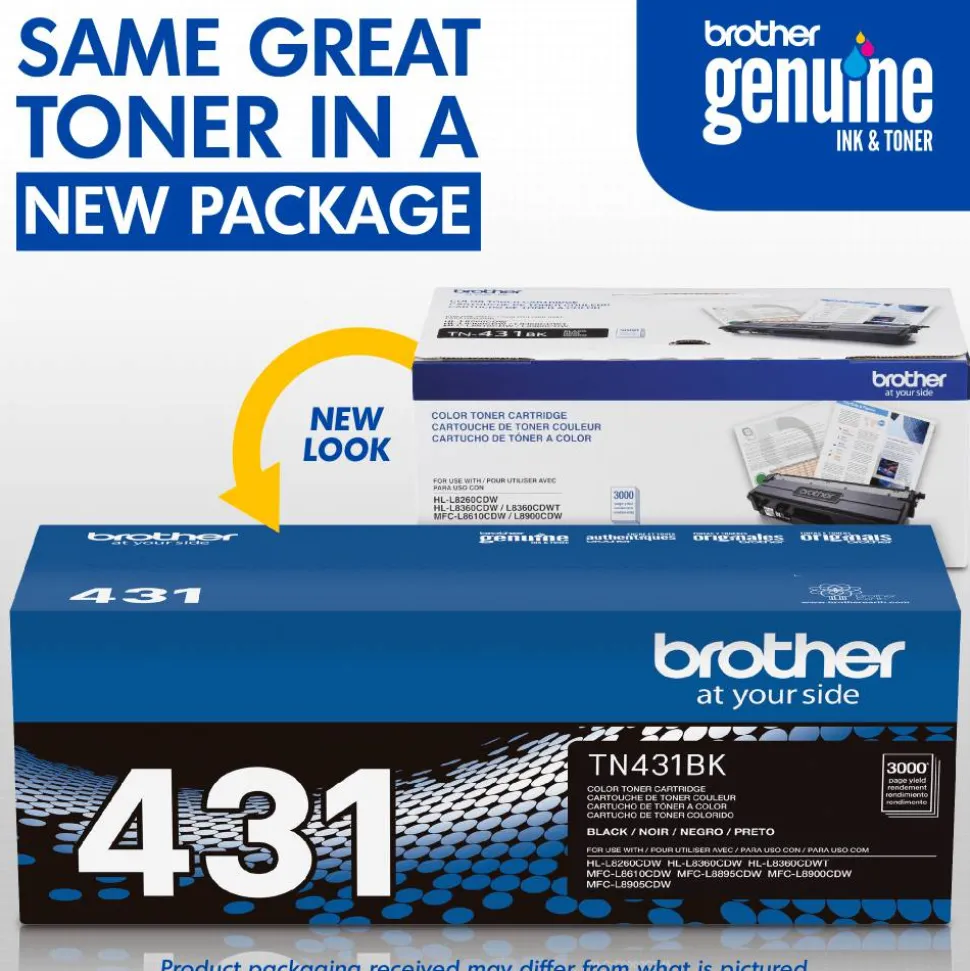 Brother TN-431 Black Toner Cartridge, TN-431BK