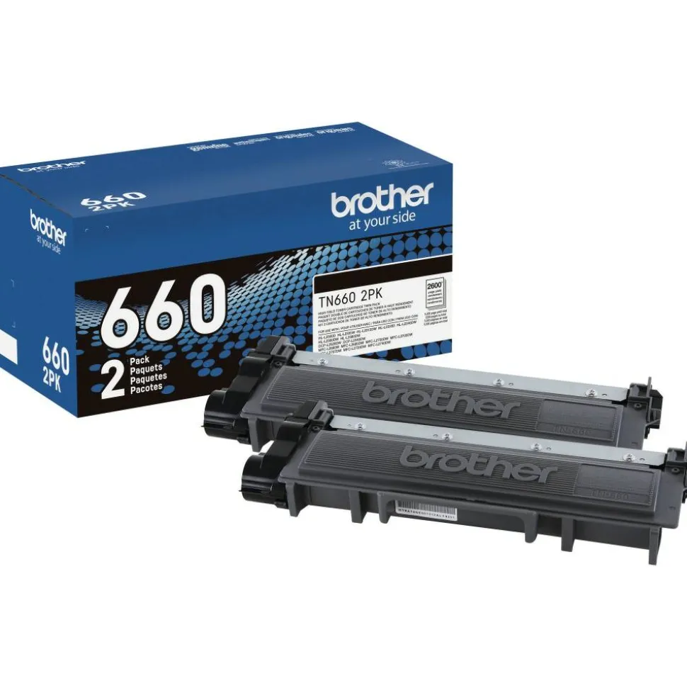 Brother TN-660 Original High Yield Laser Toner Cartridge - Twin-pack - Black - 1 Box